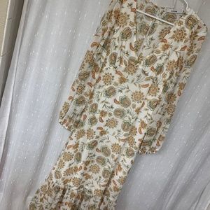 Long white floral dress